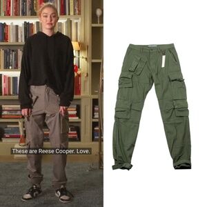 REESE COOPER LIGHTWEIGHT COTTON CARGO PANTS IN FOREST GREEN SZ 28